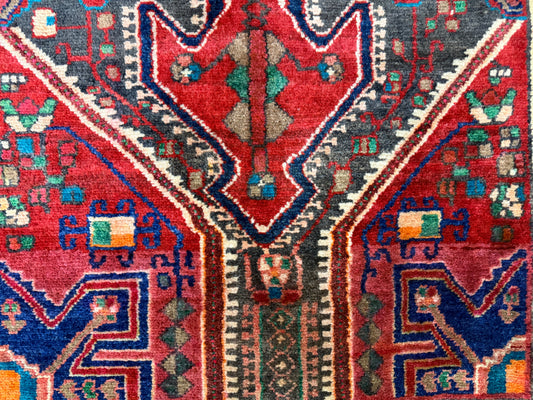 Hand-Knotted Persian Hamadan Rug - 5’3”x9’3”