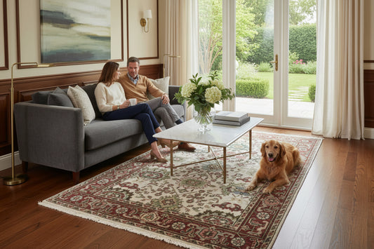 4’x6’ Hand-Knotted All-over Wool Mahal Rug - Traditional Oriental Area Carpet