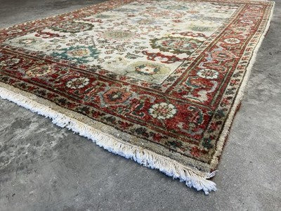 4’x6’ Hand-Knotted All-over Wool Mahal Rug - Traditional Oriental Area Carpet