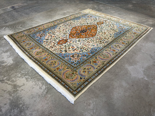 Hand-Knotted Persian Tabriz Rug - 8’x10’1”