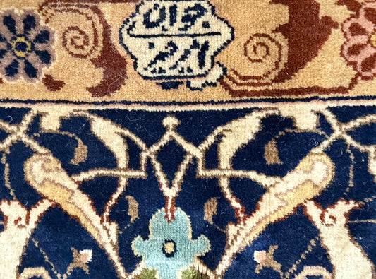11’x15’ Antique Rust Hand-Knotted Very Fine Kork Wool Persian Tabriz Signed Javan Amirkhizi Area Rug Handmade