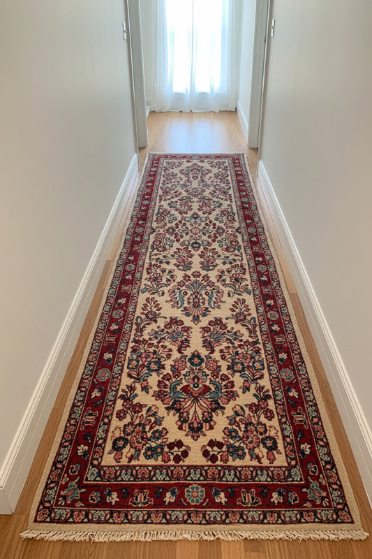 2’x10’ Handmade Wool Persian Sarouk Runner