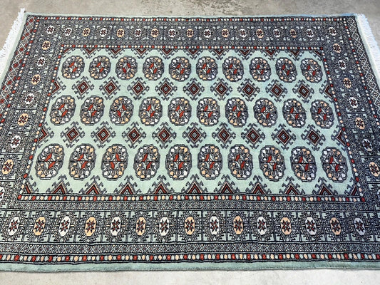 4’x6’ Hand-knotted All-Over Bokhara Area Rug