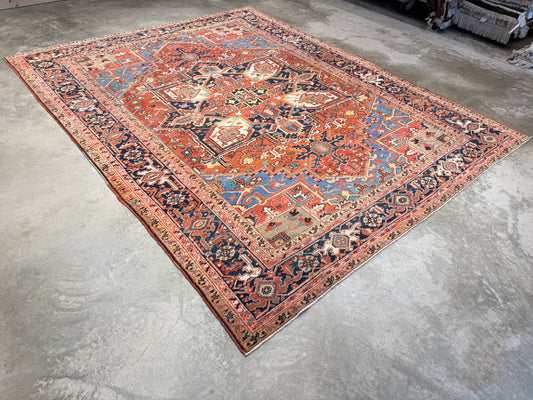 Hand-Knotted Persian Heriz Serapi Rug - 8’1”x10’5”