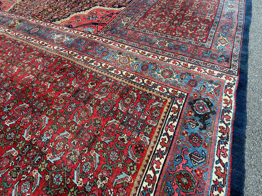 12’10”x20’3” Rare Palace Size Hand-Knotted Triclinium Bidjar Persian Area Rug