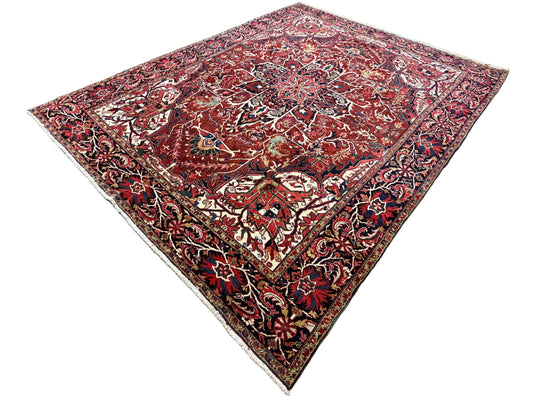 Hand-Knotted Persian Heriz Rug - 10’1”x12’10”