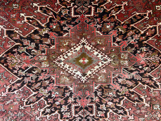 Hand-Knotted Persian Heriz Rug - 9’10”x13’