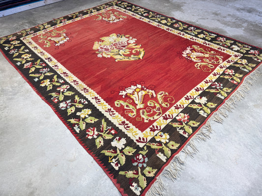 Antique Flatweave Aubusson Rug - 8’x10’