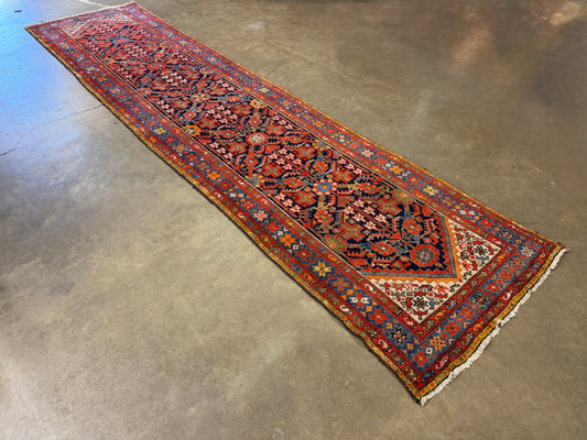 Hand-Knotted Malayer Runner - 3’5”x13’9”