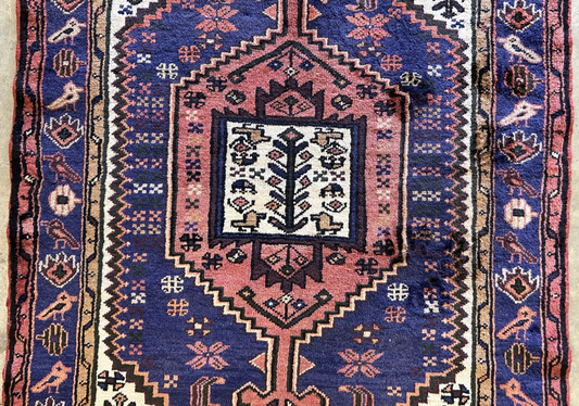 3'4"x5' Hand-Knotted 100% Wool Pile Herize Area Rug - Carpet