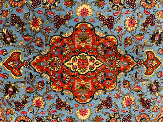 Hand-Knotted Persian Qum Rug - 3’6”x4’10”