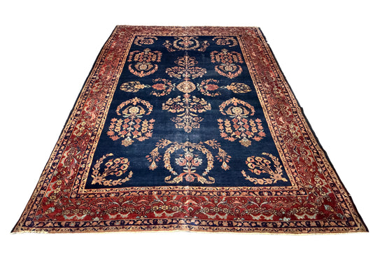 Hand-Knotted Antique Persian Sarouk Rug - 7’9”x9’10”