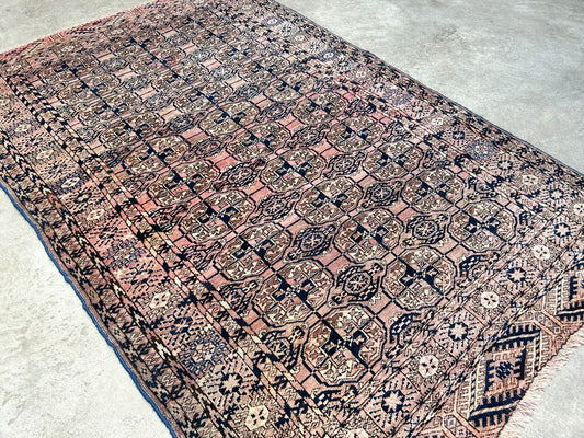 3'4"x5'3" Antique Hand-Knotted 100% Wool Pile Taky Bokhara Rug