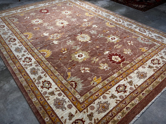 8'6"x11'11" Hand-Knotted 100% Wool Pile Pakistani Area Rug