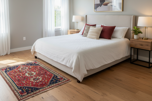 3'11"x4'7" Hand-Knotted 100% Wool Pile Ghashghaei Area Rug - Carpet