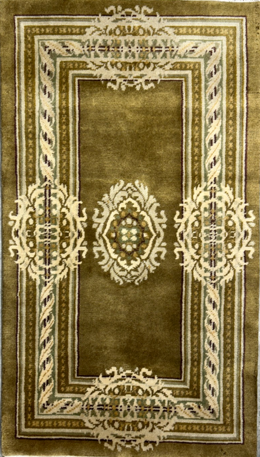 2'11"x5'1" Hand-Knotted 100% Wool Pile Oriental Area Rug - Carpet