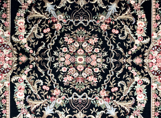 5'6"x8'6'' Hand-Knotted 100% Wool Pile Sino-Persiane Area Rug - Area Carpet