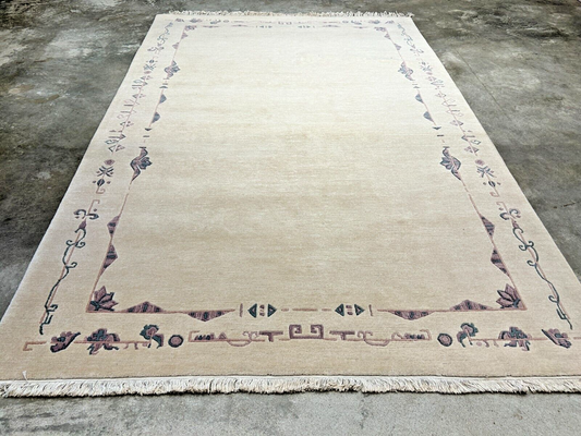 6'7"x9'10" Hand-Knotted 100% Wool Pile Indo-Nepali Carpet - Area Rug