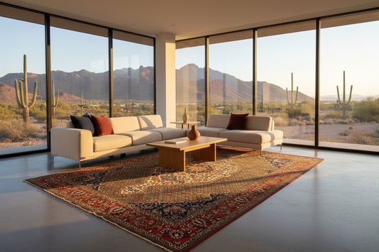 6'6"x10'0" Hand-Knotted 100% Wool Pile Bakhtiarie Carpet - Area Rug