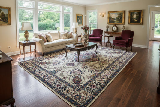 7’8”x10’8” Antique Hand-Knotted 100% Wool Pile Tabrize Area Rug - Carpet