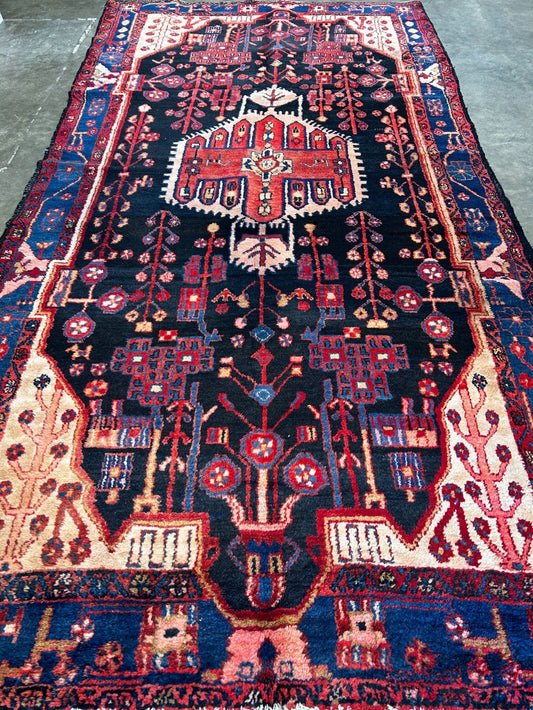 5'1" x 10'2'' Hand-Knotted 100% Lamb Wool Carpet - Nahavande Area Rug