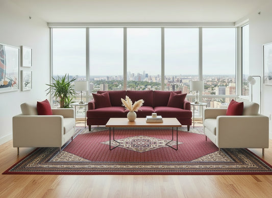 8'5"x12'1" Hand-Knotted 100% Wool Pile Hamadane Rug