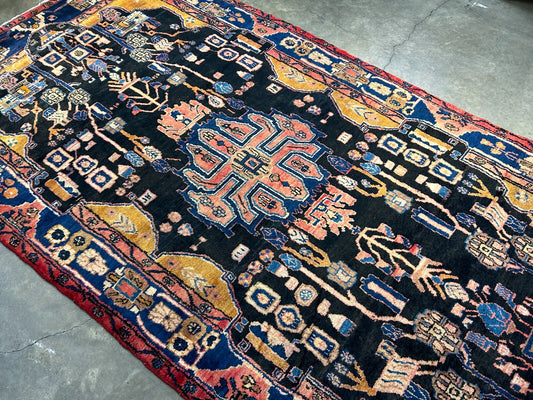 5'4" x 10'7" Hand-Knotted 100% Wool Pile Nahavande Area Rug - Carpet