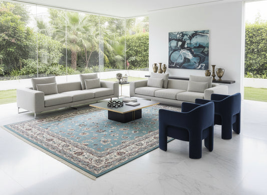 9'x12' Hand-Knotted 100% Wool Pile Kashane Design Carpet - Area Rug