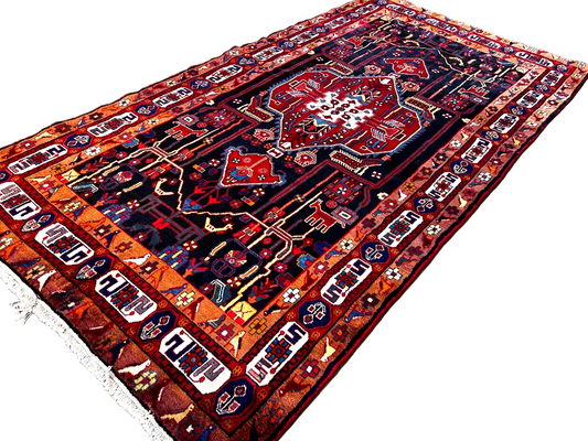5'5" x 10'4'' Hand-Knotted 100% Lamb Wool Carpet - Nahavande Area Rug