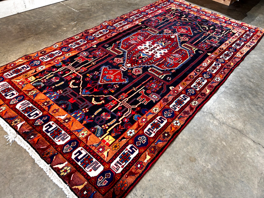 5'5" x 10'4'' Hand-Knotted 100% Lamb Wool Carpet - Nahavande Area Rug