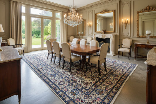 10'5"x13'8" Hand-Knotted 100% Wool Pile All-over Kashane Rug