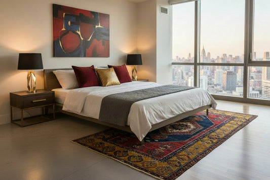 4'2"x8'1" Antique Hand-Knotted 100% Wool Pile Kazak Caucasian Area Rug - Carpet