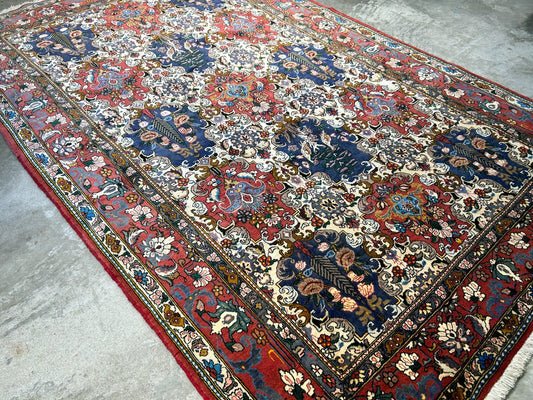 6'7"x10'4" Hand-Knotted 100% Lamb Wool Bakhtiarie Carpet - Area Rug