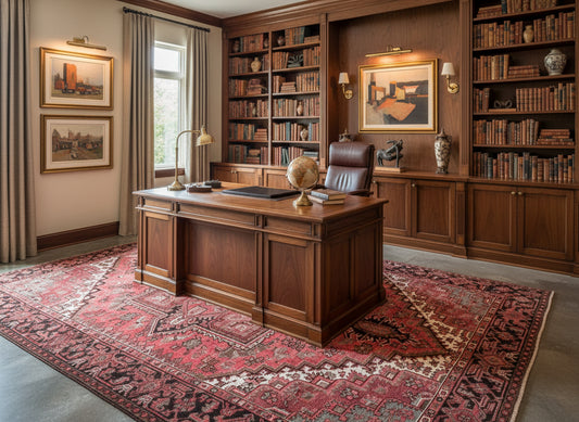 8'3" x 11'0" Hand-Knotted 100% Wool Pile Herize Area Rug - Area Carpet