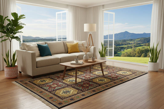 3'5"x5'4" Hand-Knotted 100% Wool Pile Tabrize Rug