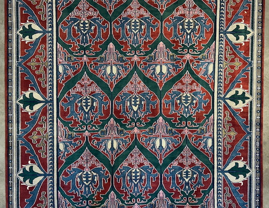 9'x12' Hand-Knotted 100% Wool Pile All-Over Area Rug