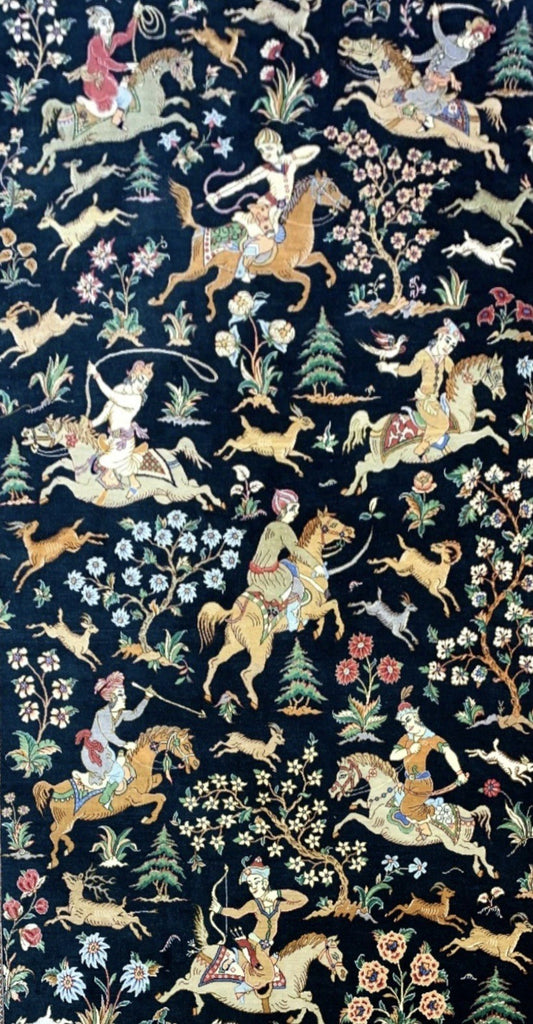 4'3"x6'8" Exquisite Extra-Fine Hand-Knotted 100% Silk Qume Area Rug - Carpet