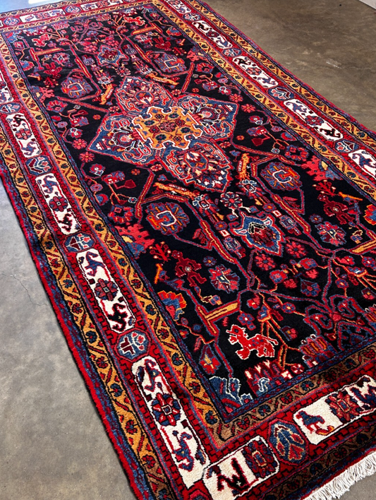 5'0" x 10'3'' Hand-Knotted 100% Lamb Wool Pile Nahavande Area Rug