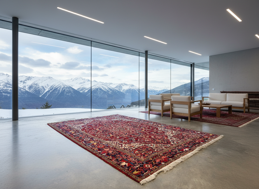 7'9"x11'4" Hand-Knotted 100% Wool Pile Herize Rug