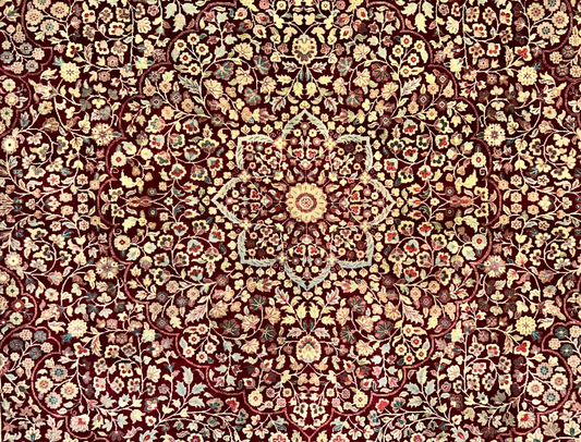 9'x12' Hand-Knotted 100% Lamb Wool Pile Persiane Design Carpet - Area Rug