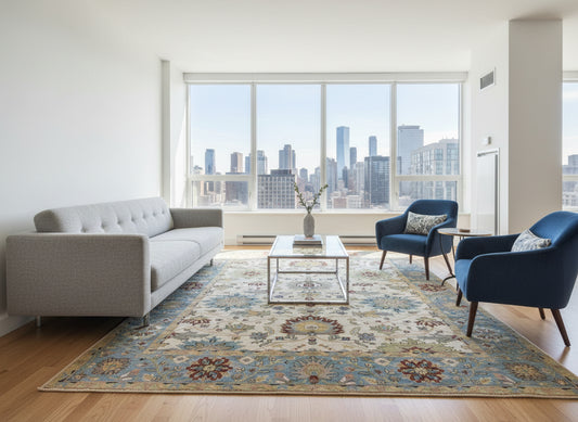 8' x 9'10" Hand-Knotted 100% Wool Carpet - Indian Mahal Area Rug