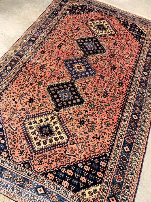 5'2'' x 8' Hand-Knotted 100% Wool Pile Yalameh Area Rug - Carpet