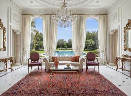 9'3"x12'7" Antique Fine Lamb Wool Sarouke Rug Hand-knotted Carpet