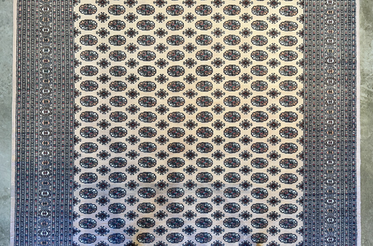 9'3"x12'6" Hand-Knotted 100% Wool Pile Bokhara Rug