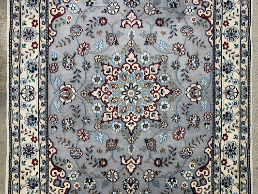 2'10"x4'0'' Hand-Knotted Very Fine Silk & Wool Naine Area Rug