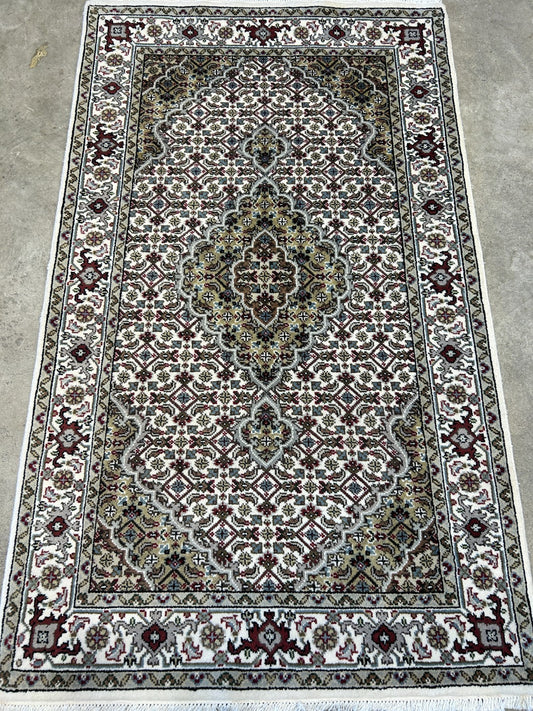 3'x5' Hand-Knotted Wool & Silk Pile Tabrize Mahi Rug