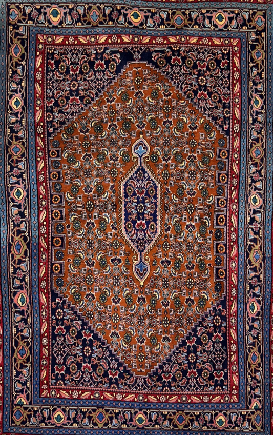 4'8"x7'2" Hand-Knotted 100% Wool Pile Bidjare Area Rug - Carpet