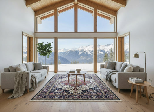 9'x11'10" Hand-Knotted 100% Wool Pile IndoHeriz Rug