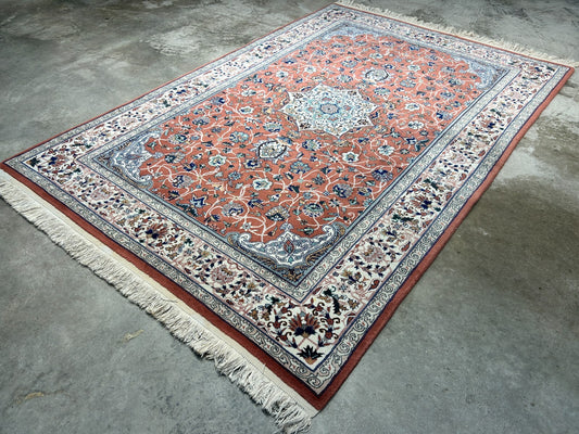 6'0"x9'1" Hand-Knotted 100% Wool Pile SinoPersian Carpet - Area Rug