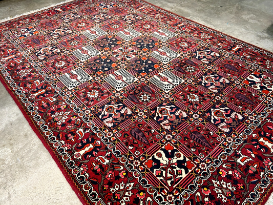 6'11"x10'3" Hand-Knotted 100% Lamb Wool Bakhtiarie Carpet - Area Rug